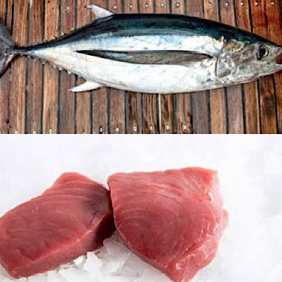 Kera / Yellow fin Tuna meat without skin Fry Cut 500g net weight