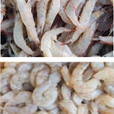 Thelli Chemmeen / Small River Prawns cleaned - 1kg gross weight 500g Net weight after cleaning