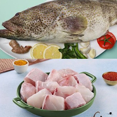 large Hamour/Kadal Karoop/Grouper Fry cut/Steak cut 500g Net weight