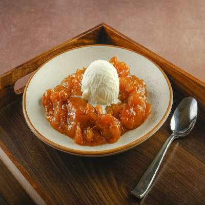 Qubani Ka Meetha With Vanilla Ice Cream