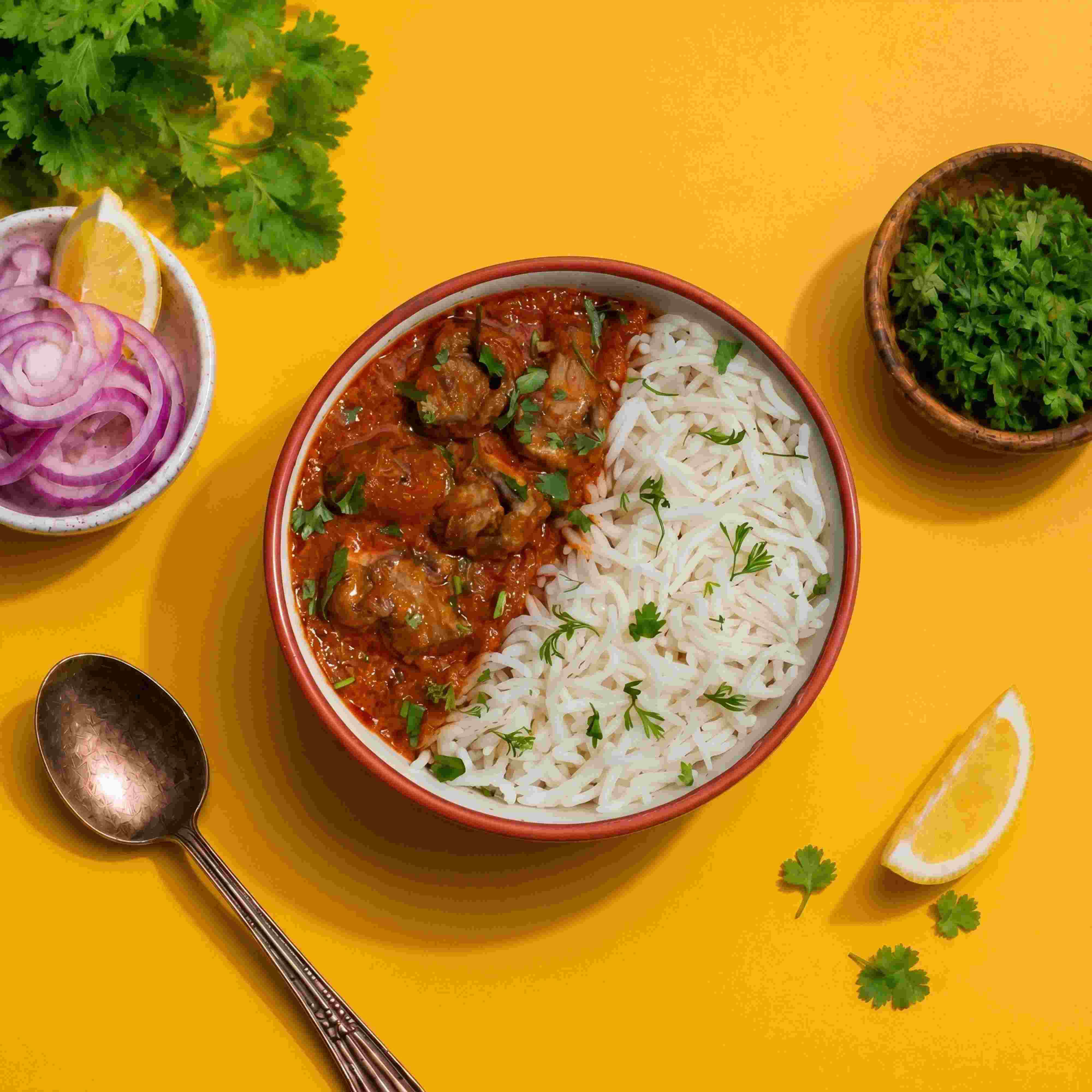 Mushroom Tikka  Rice Bowl
