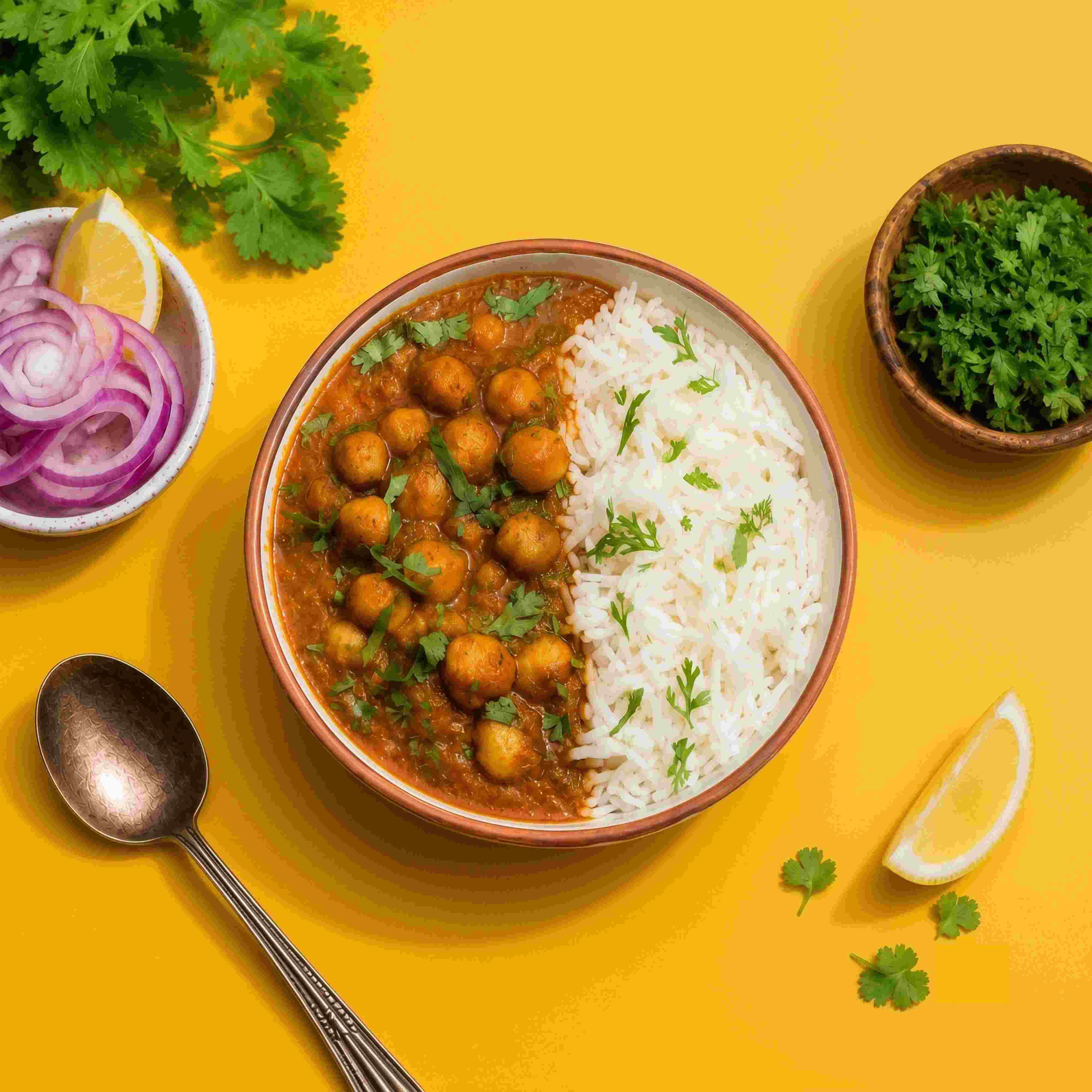 Amritsari Chole  Rice Bowl