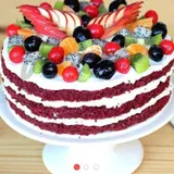 Red Velvet Fruit Layer Cake