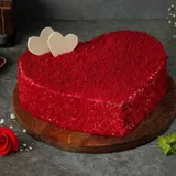 Eggless Red Velvet Heart Cake