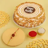 Single Rakhi With Butterscotch Cake