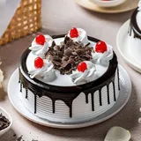 Round Black Forest Cake With Cherries