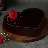 Eggless Choco Truffle Heart Cake
