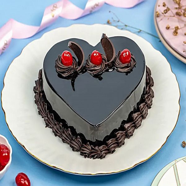 Chocolate Truffle Heart Cake