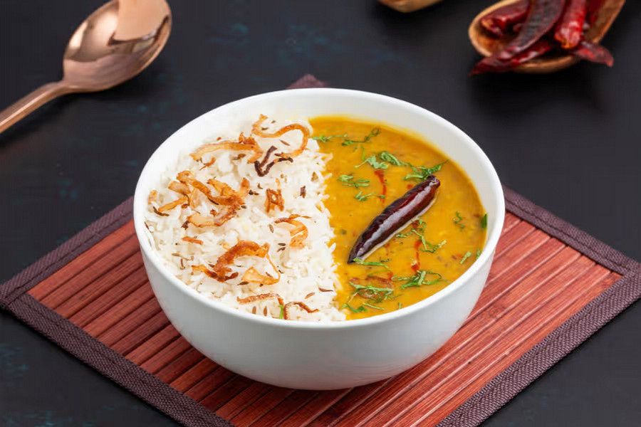 Dhaba Style Dal Tadka With Steam Rice