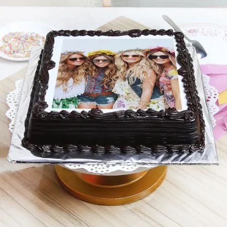 Dark Chocolate Personalised Photo Cake