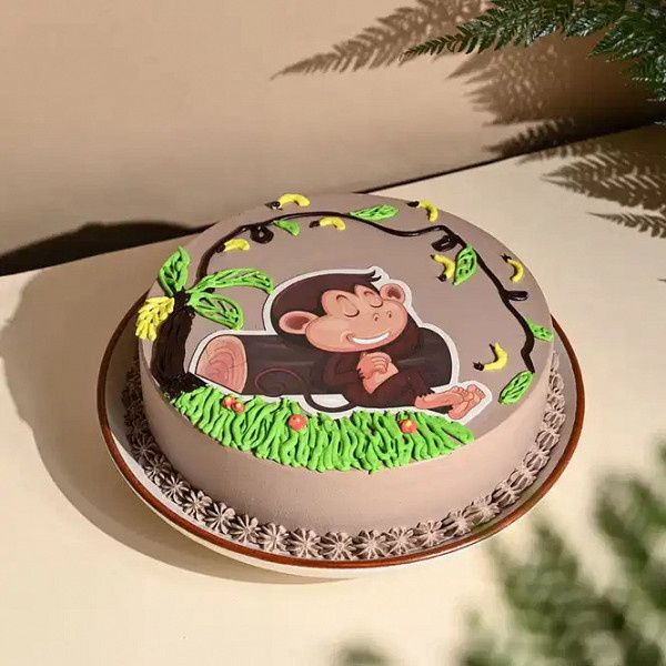 Charming Monkey Jungle Black Forest Cake