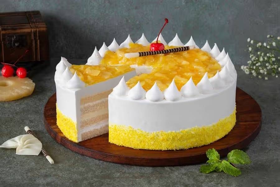 Eggless Exotic Pineapple Cake