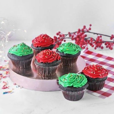 Colorful Chocolate Cupcakes (Set Of 6)
