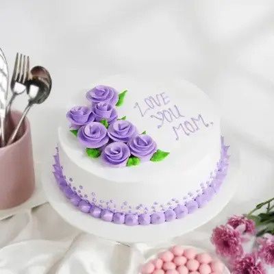 Purple Passion I Love You Mom Cake