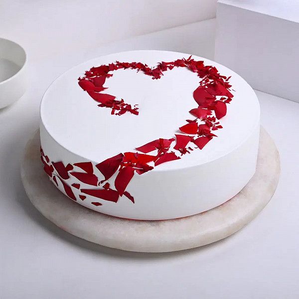 Heart Decoration Vanilla Cake