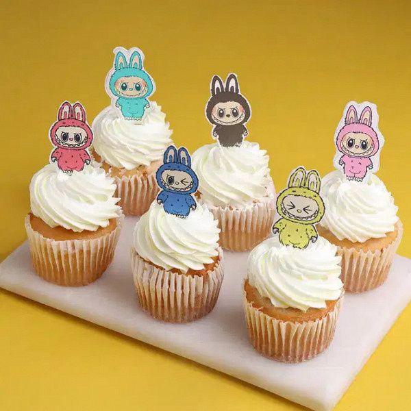 Set Of Six Adorable Labubu Cupcakes