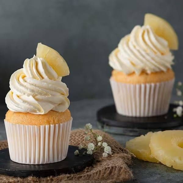 Eggless Pineapple Cup Cake