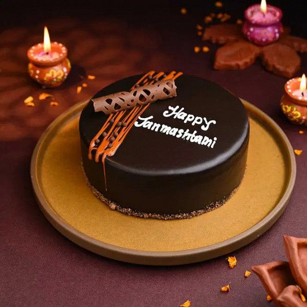 Choco Truffle Happy Janmashtami Cake