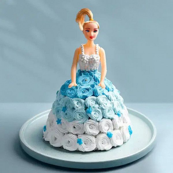Barbie Floral Gown Vanilla Cake