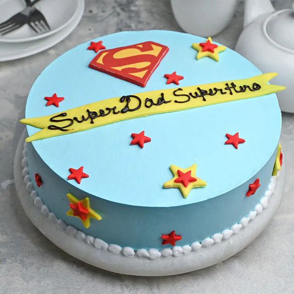 Super Man Vanilla Cake For Dad
