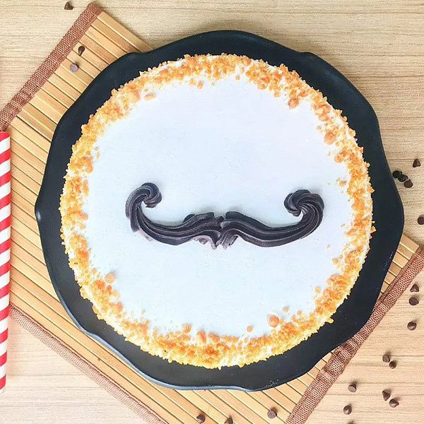 Macho Moustache Cake Butterscotch