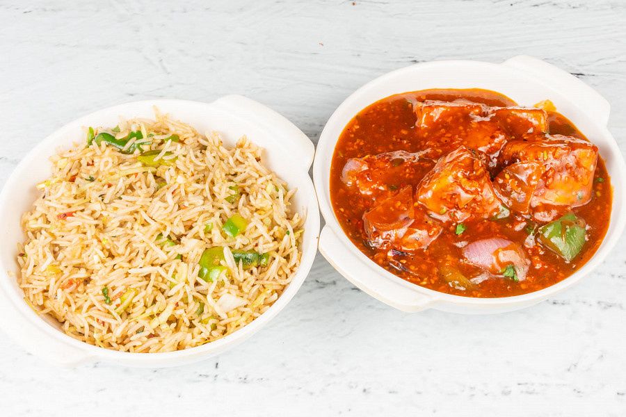 Chilli Paneer With Rice