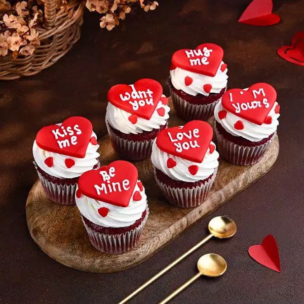Heartfelt Messages Six Red Velvet Cupcakes