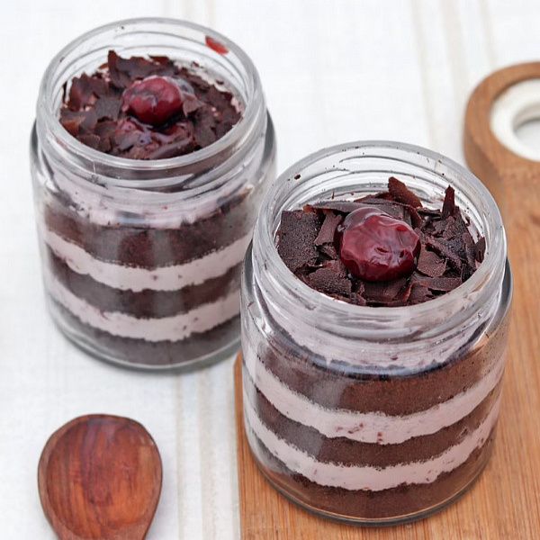 Two Black Forest Jar Cake