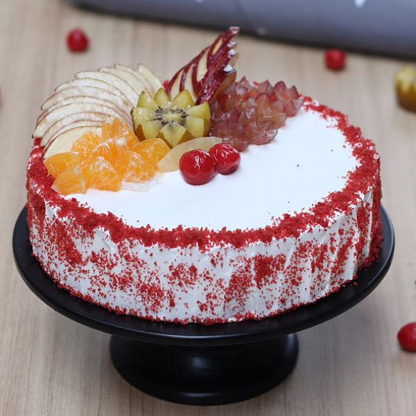Red Velvet Fruit Vegan Cake