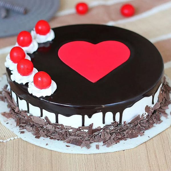 Black Forest Cherries N Heart Cake