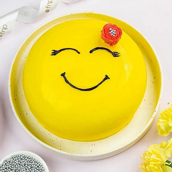 Happy Emoji Pineapple Cake