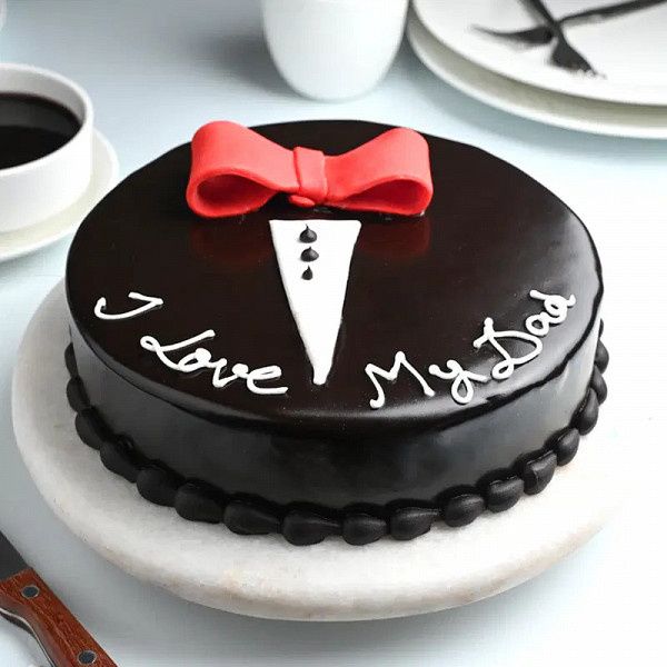 Chocolate Bow Tie Cake For Dad