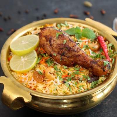 Chicken Biriyani With Chicken Fry