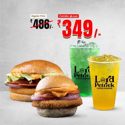 Spicy Dynamite Burger + Cheese Burger + Mango Drink + Minty Mojito