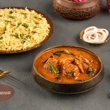 Andhra Biryani Rice With Chicken Curry