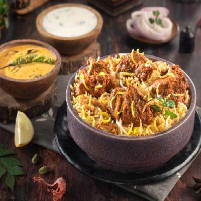 Double Mutton Dum Hyderabadi Boneless Biryani