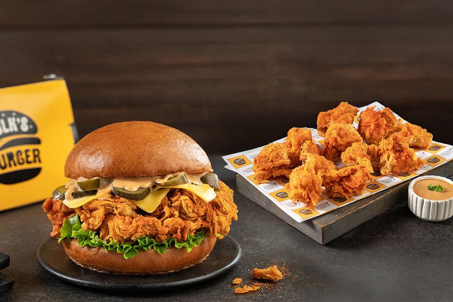 Nashville Chicken Burger + Chicken Popcorn - Save Rs 129!!