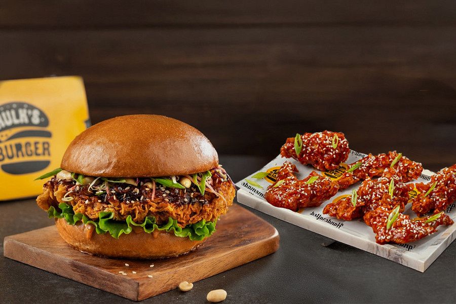 Korean Chicken Burger + Korean Wings (6 Pcs)