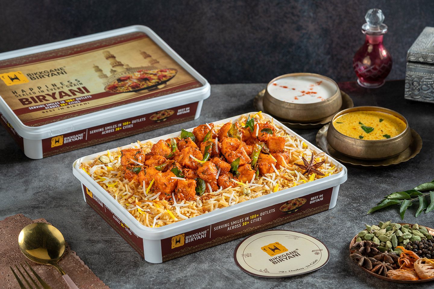 Paneer 65 Hyderabadi Biryani (1 Kg Serves 2)