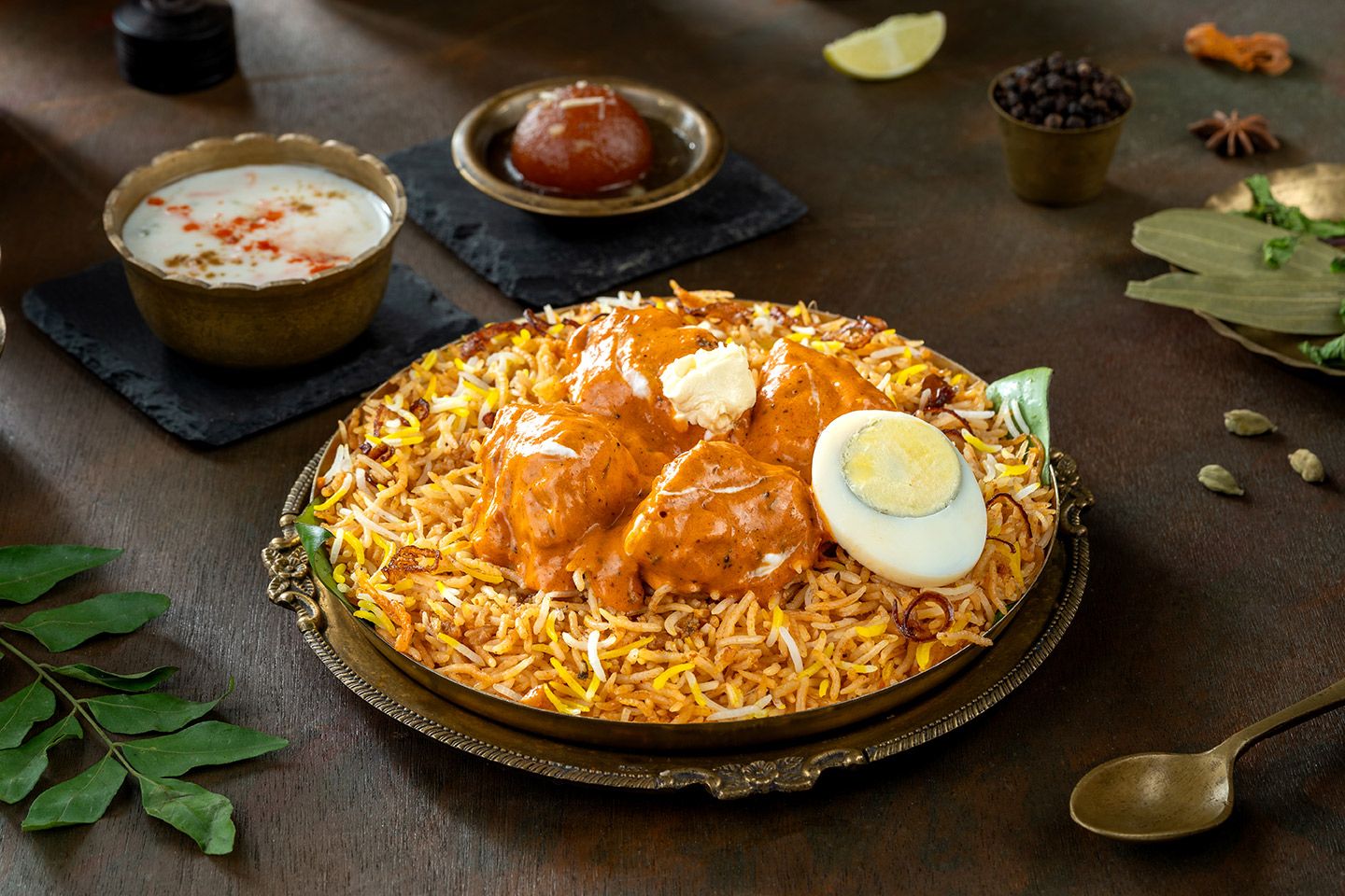 Makhan Murgh (Butter Chicken Boneless Hyderabadi Biryani-Serve-1)