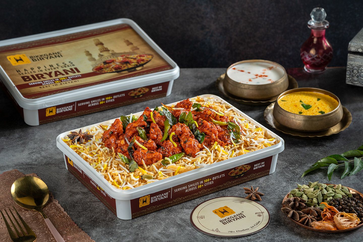 Chicken 65 Hyderabadi Biryani (1 Kg Serves 2-3)