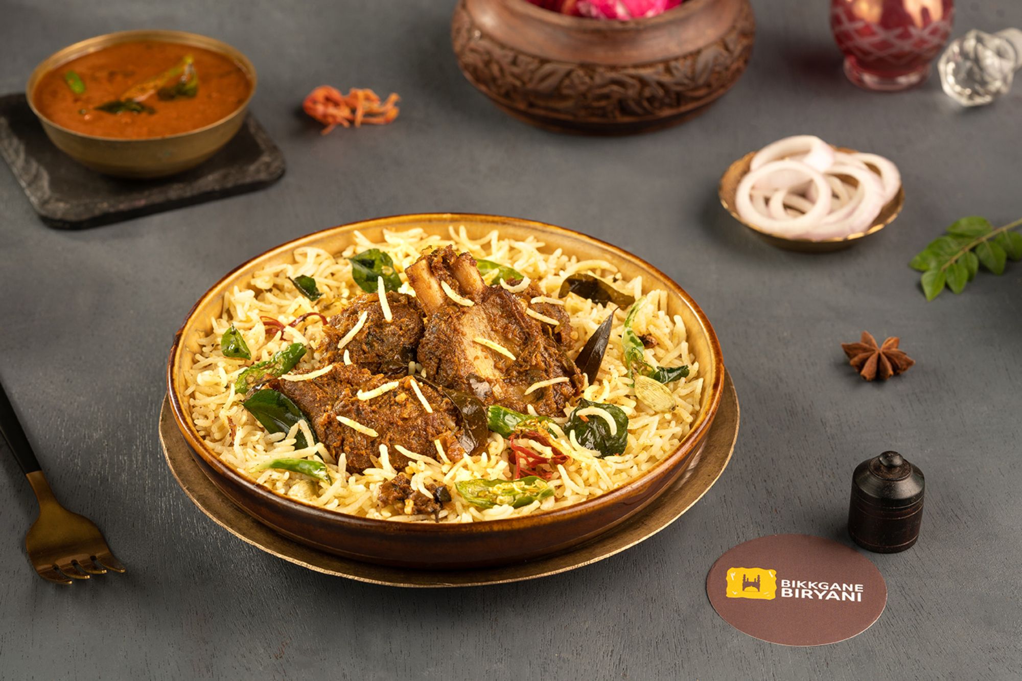 Andhra Mutton Fry Piece Biryani