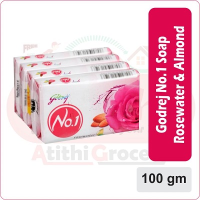 Godrej No.1 Soap rosewater  & almond 5 X 100G