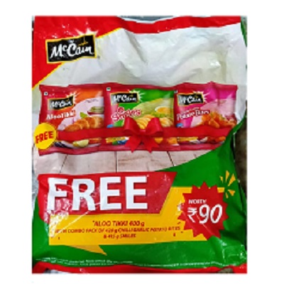 McCain smilies+aloo tikki+chilli garlic potato 1.235kg