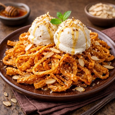 HONEY DARSAN WITH ICE CREAM