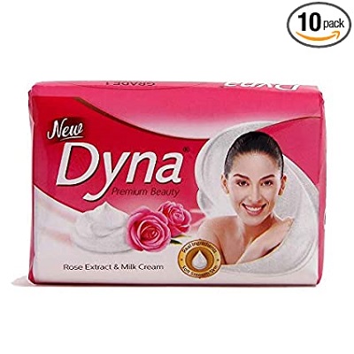 Dyna soap rose  & milk cream 4x125g + toothbrush free