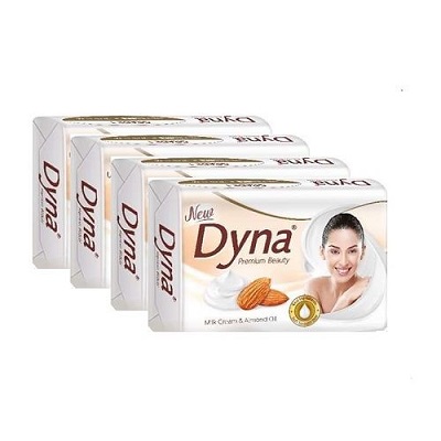 Dyna soap almond & milk 5X100g+free brush