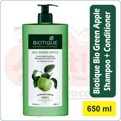 biotique bio green apple shampoo 650 ml