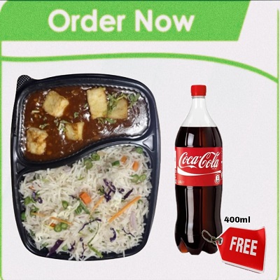 Paneer Chilli Meal + Free Coca Cola 400ml