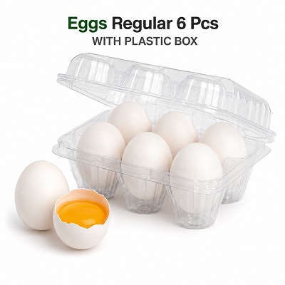 Eggs Regular 6 Pcs WITH PLASTIC BOX